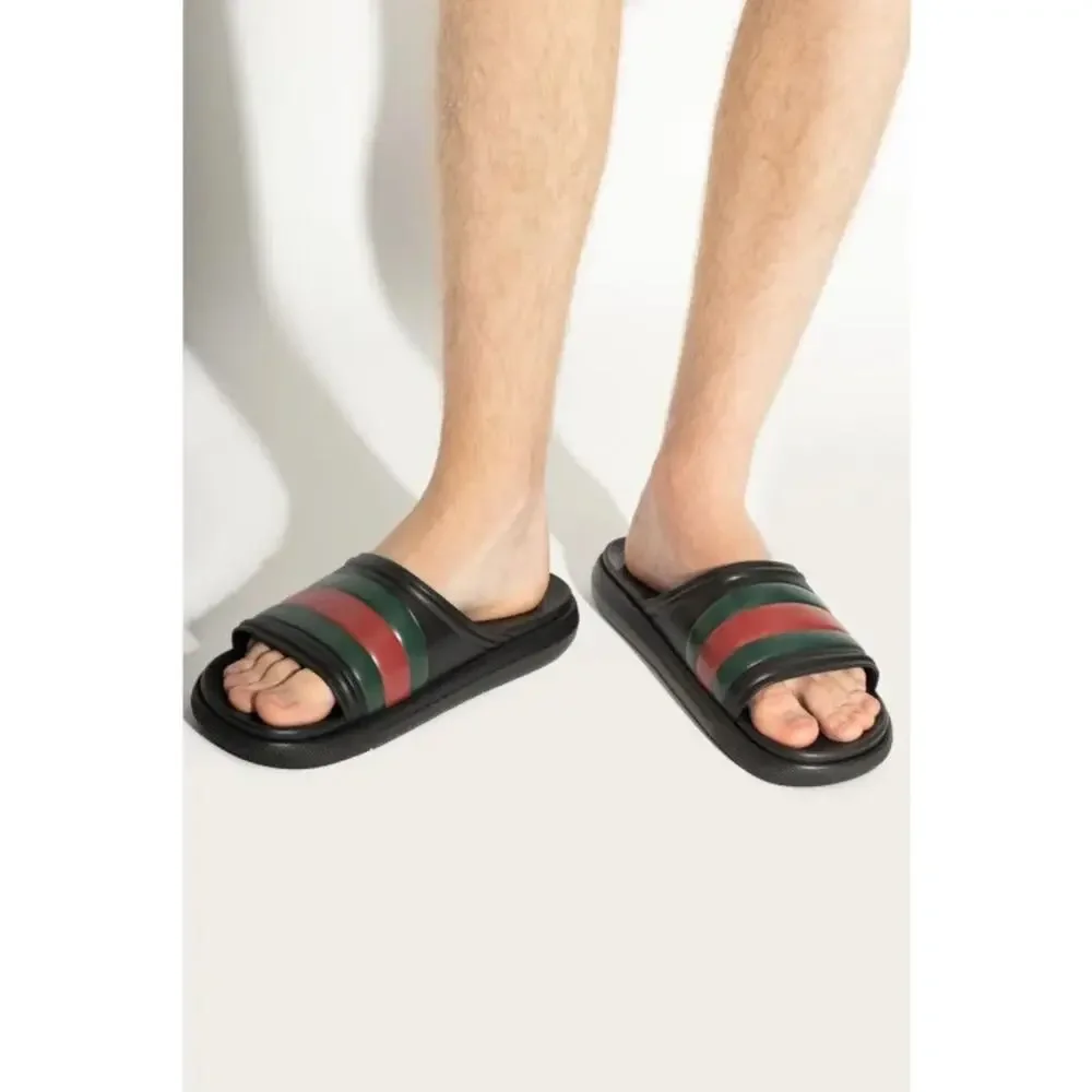 Gucci men’s web slides black 9